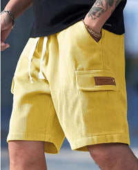 Ari Ribbed Texture Drawstring Shorts