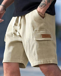 Ari Ribbed Texture Drawstring Shorts