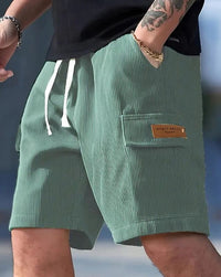 Ari Ribbed Texture Drawstring Shorts