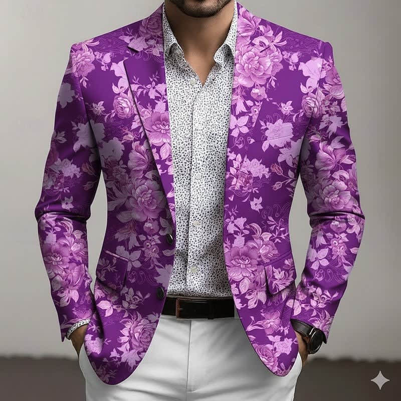 Fitzroy Floral Print Two Button Blazer_3