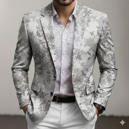 Fitzroy Floral Print Two Button Blazer_4