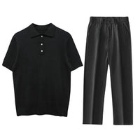 Hawthorne Ribbed Knit Polo and Trouser Set