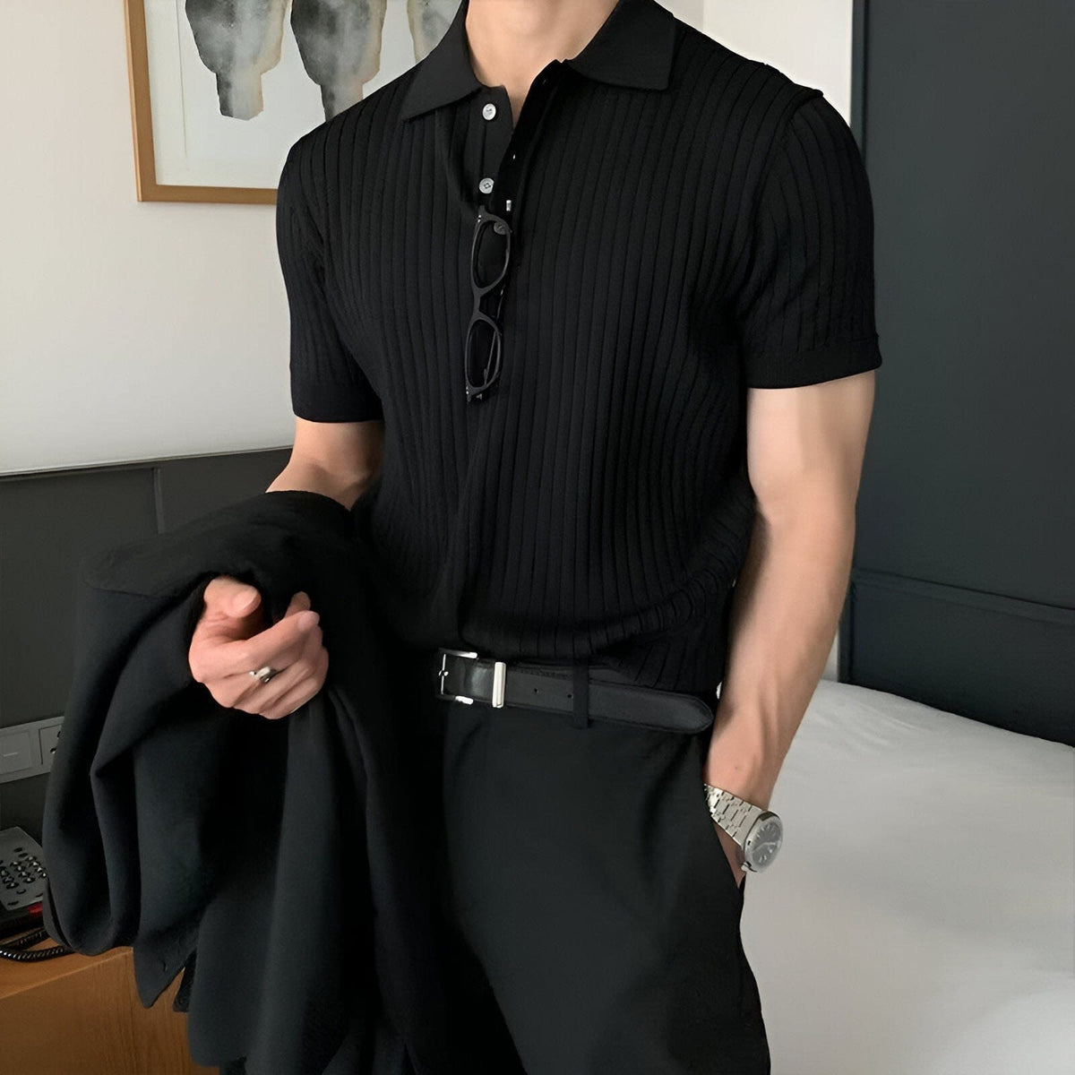 Hawthorne Ribbed Knit Polo and Trouser Set_2