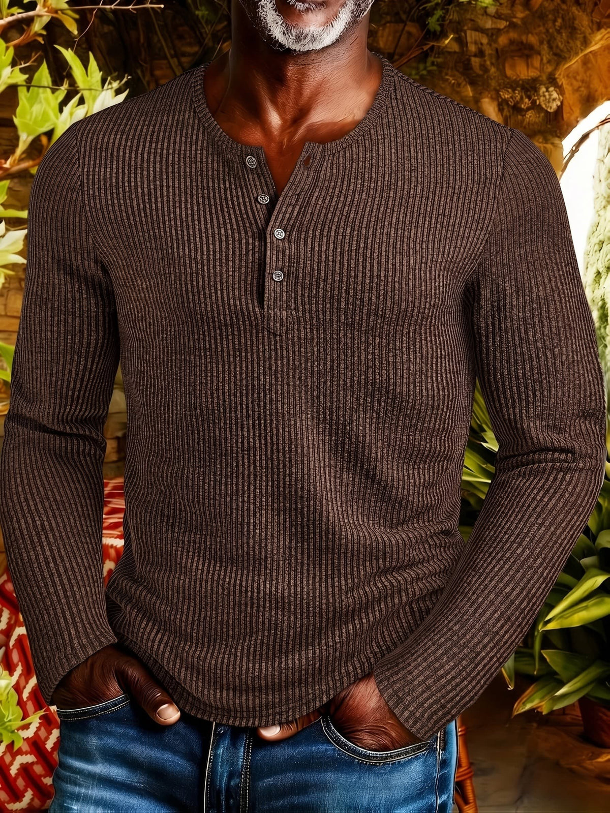 Lockhart Ribbed Long Sleeve Henley