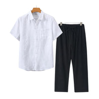 Bartholomew Linen Short Sleeve Two Piece Set
