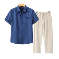 Bartholomew Linen Short Sleeve Two Piece Set
