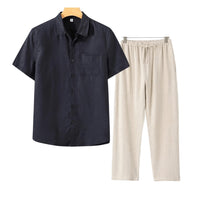 Bartholomew Linen Short Sleeve Two Piece Set