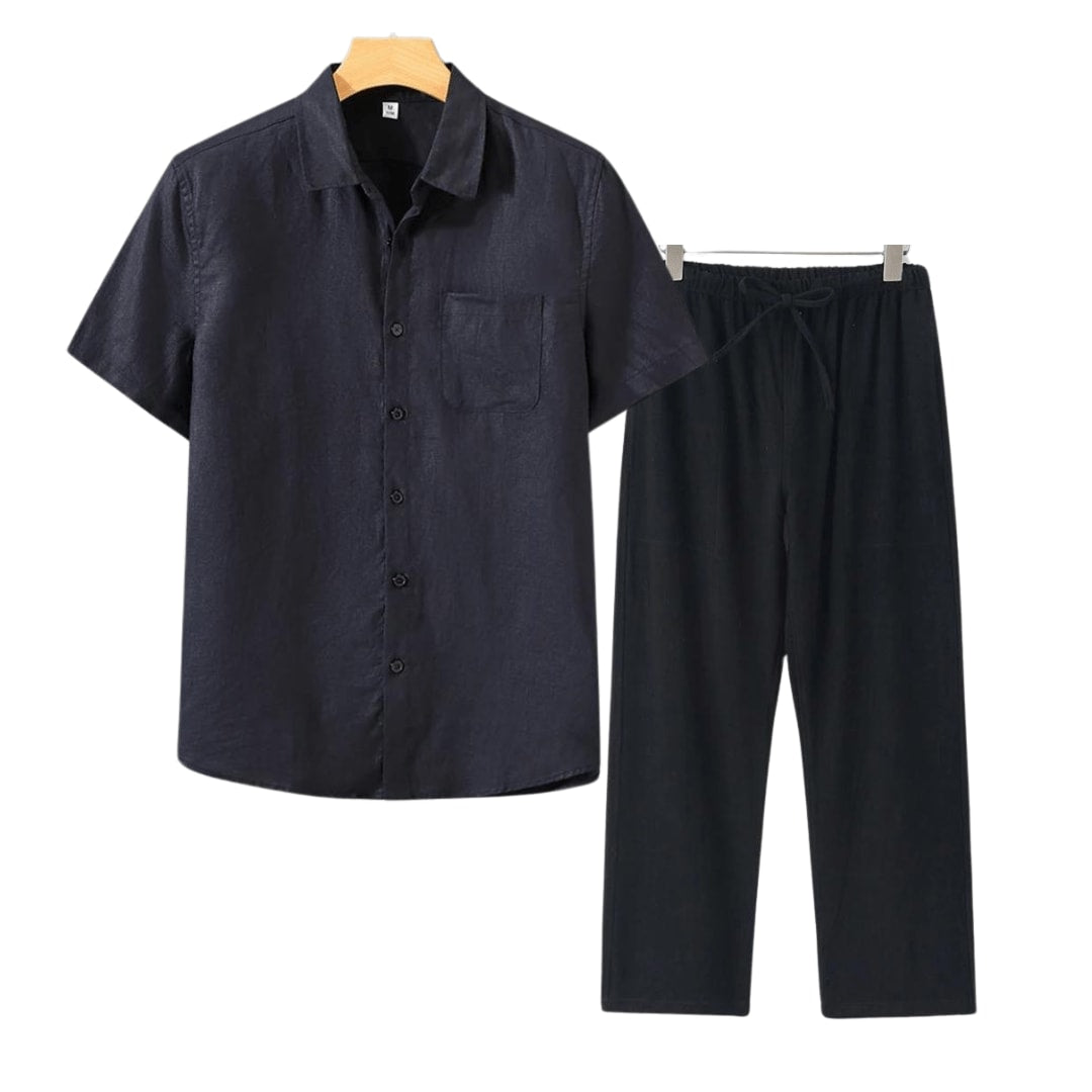 Bartholomew Linen Short Sleeve Two Piece Set