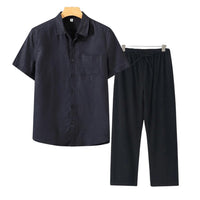 Bartholomew Linen Short Sleeve Two Piece Set