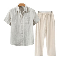 Bartholomew Linen Short Sleeve Two Piece Set