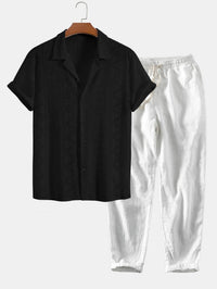 Hendrix Open Knit Camp Collar Two Piece Set