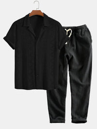 Hendrix Open Knit Camp Collar Two Piece Set