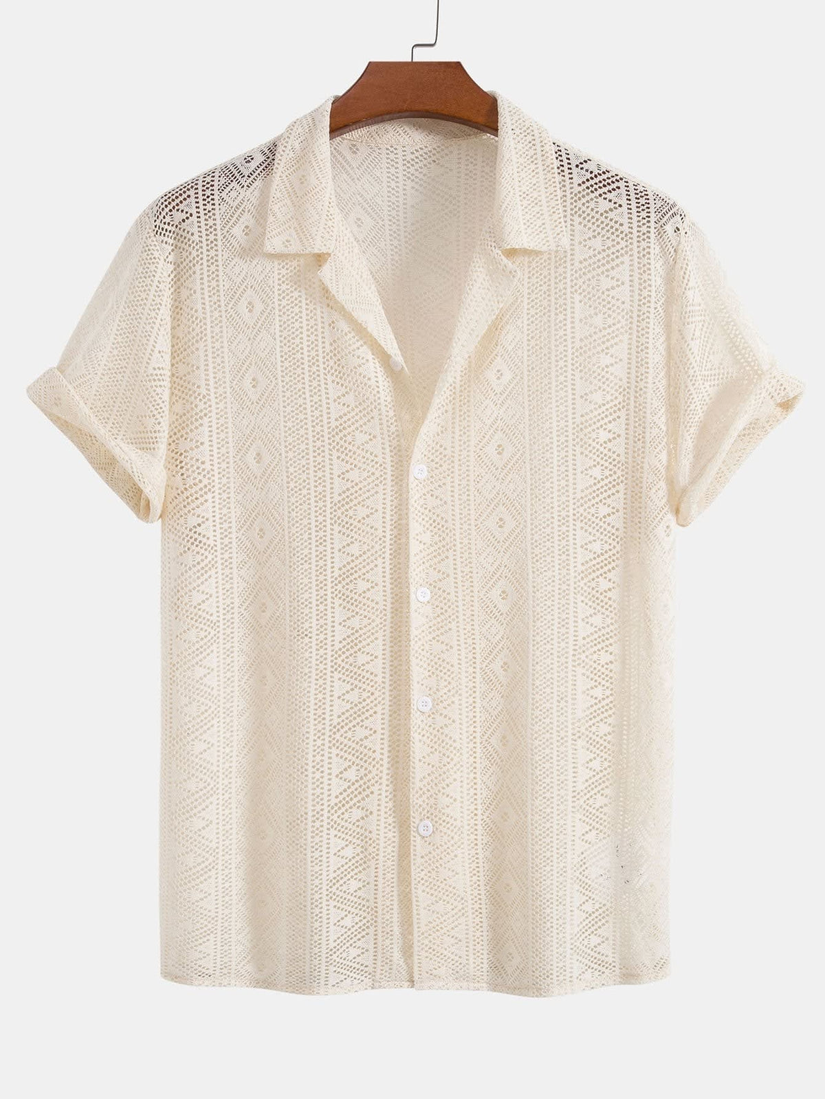 Hendrix Open Knit Camp Collar Two Piece Set_6