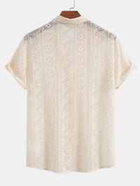 Hendrix Open Knit Camp Collar Two Piece Set