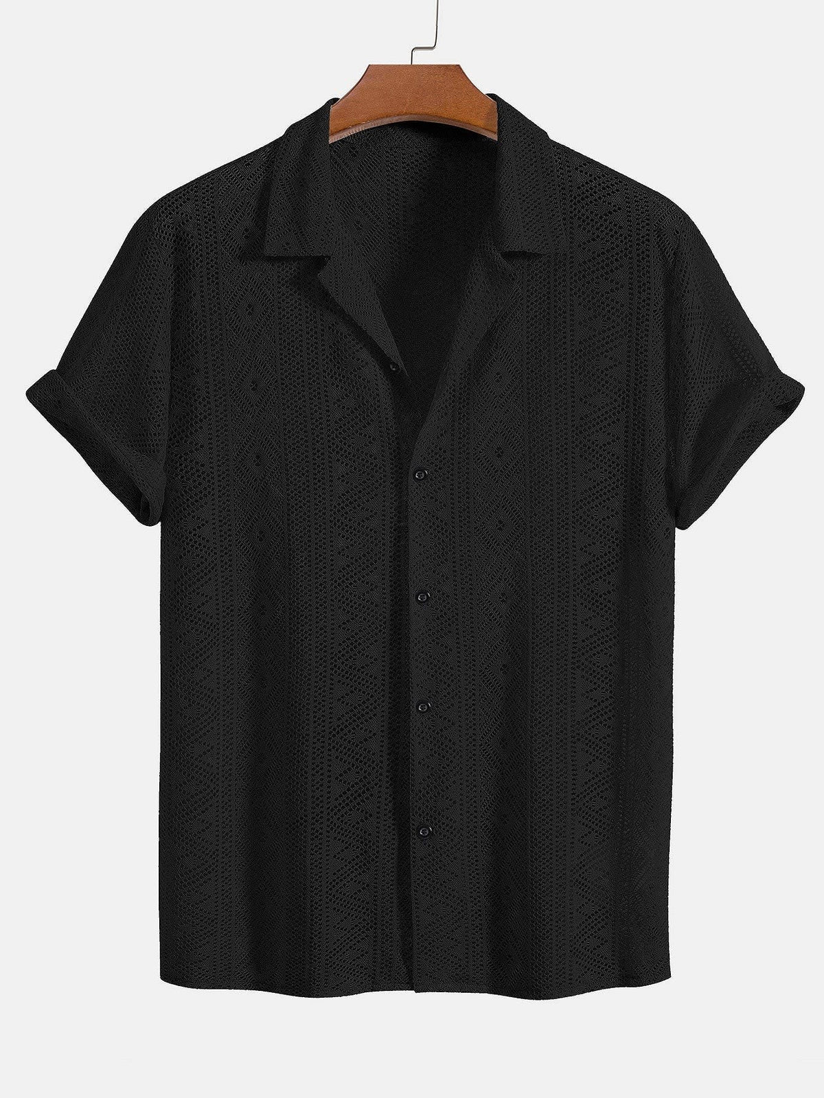 Hendrix Open Knit Camp Collar Two Piece Set
