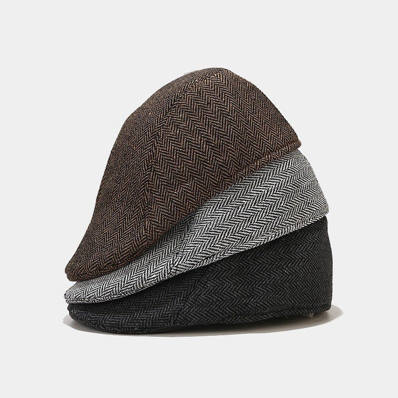 Reynold Woven Herringbone Flat Cap