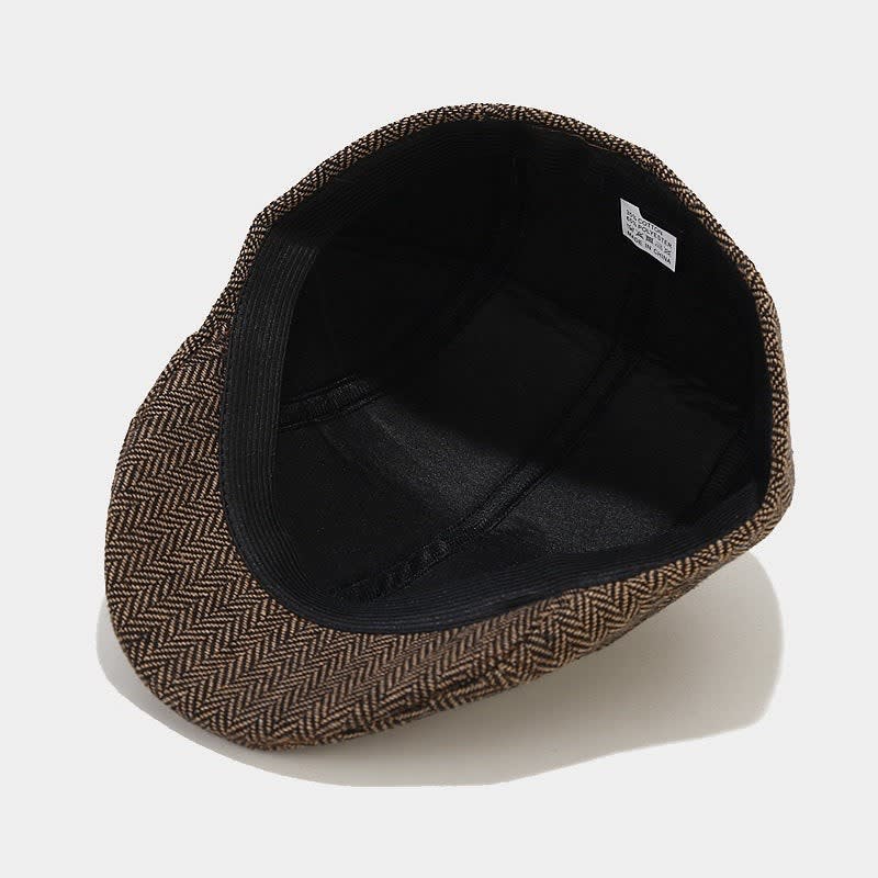 Reynold Woven Herringbone Flat Cap