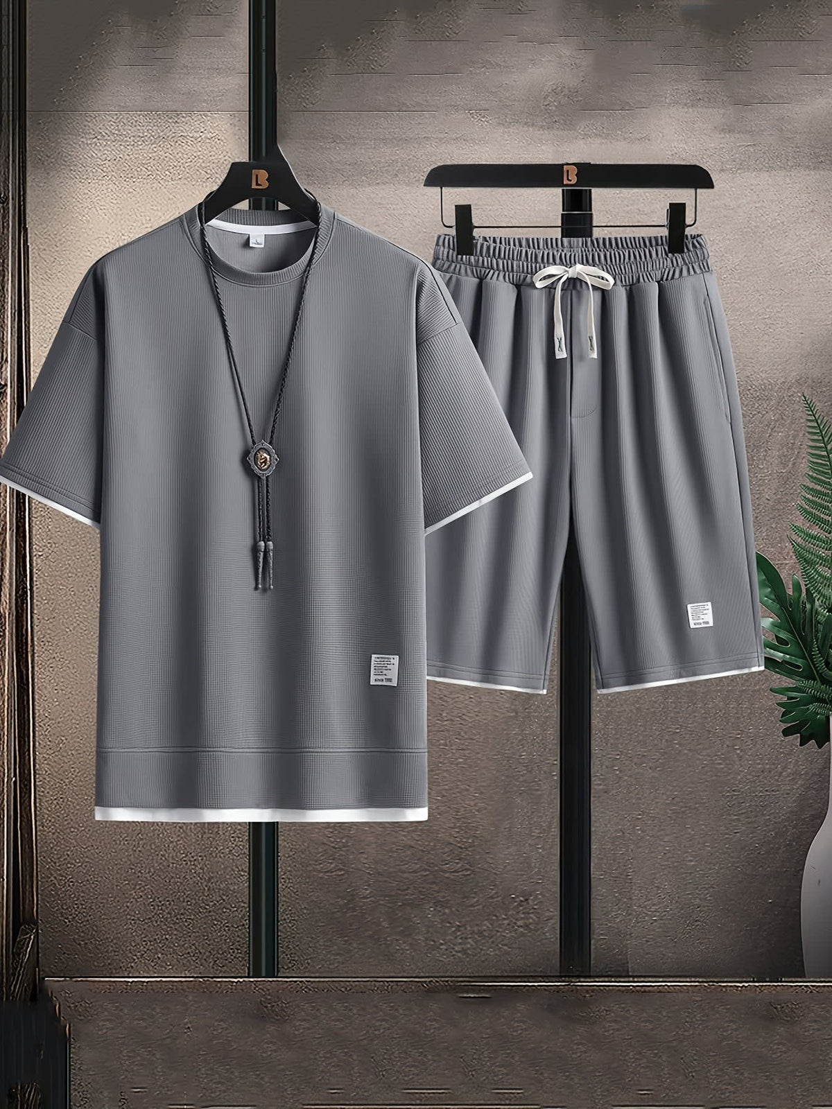 Pollard Waffle Texture Tee and Shorts Set