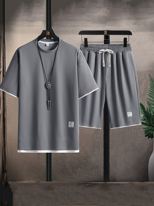Pollard Waffle Texture Tee and Shorts Set_1