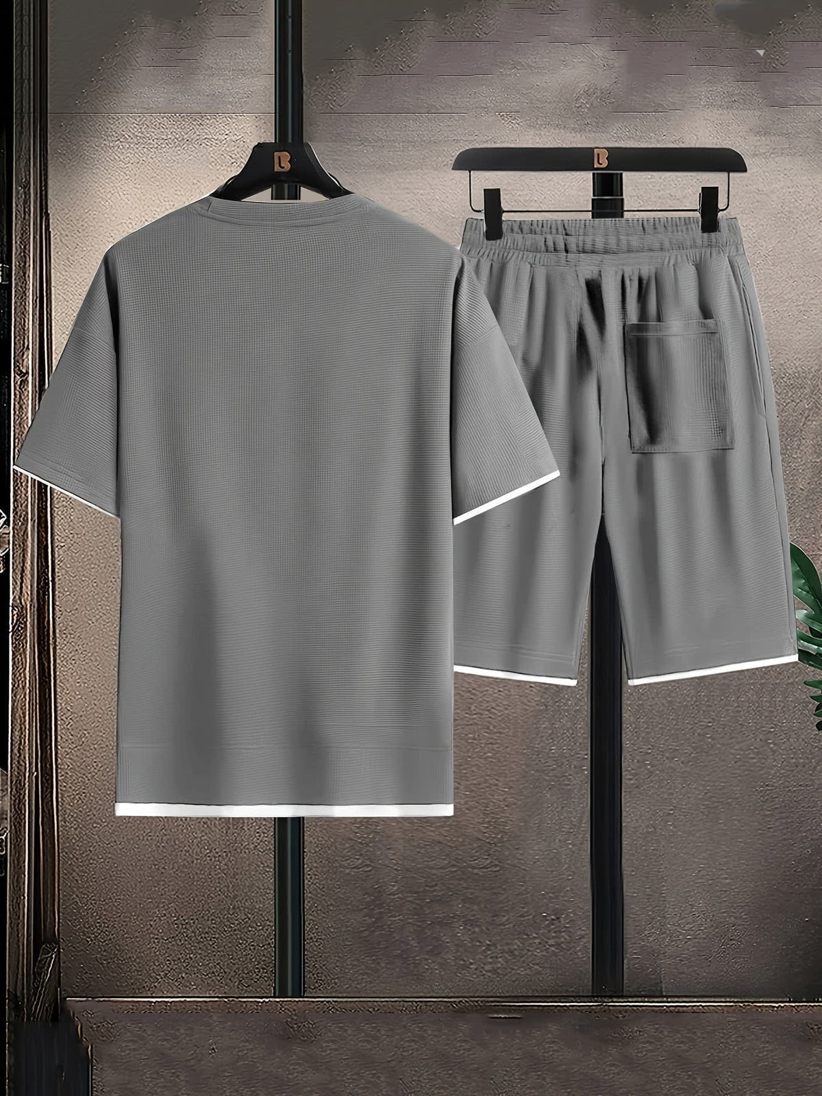 Pollard Waffle Texture Tee and Shorts Set
