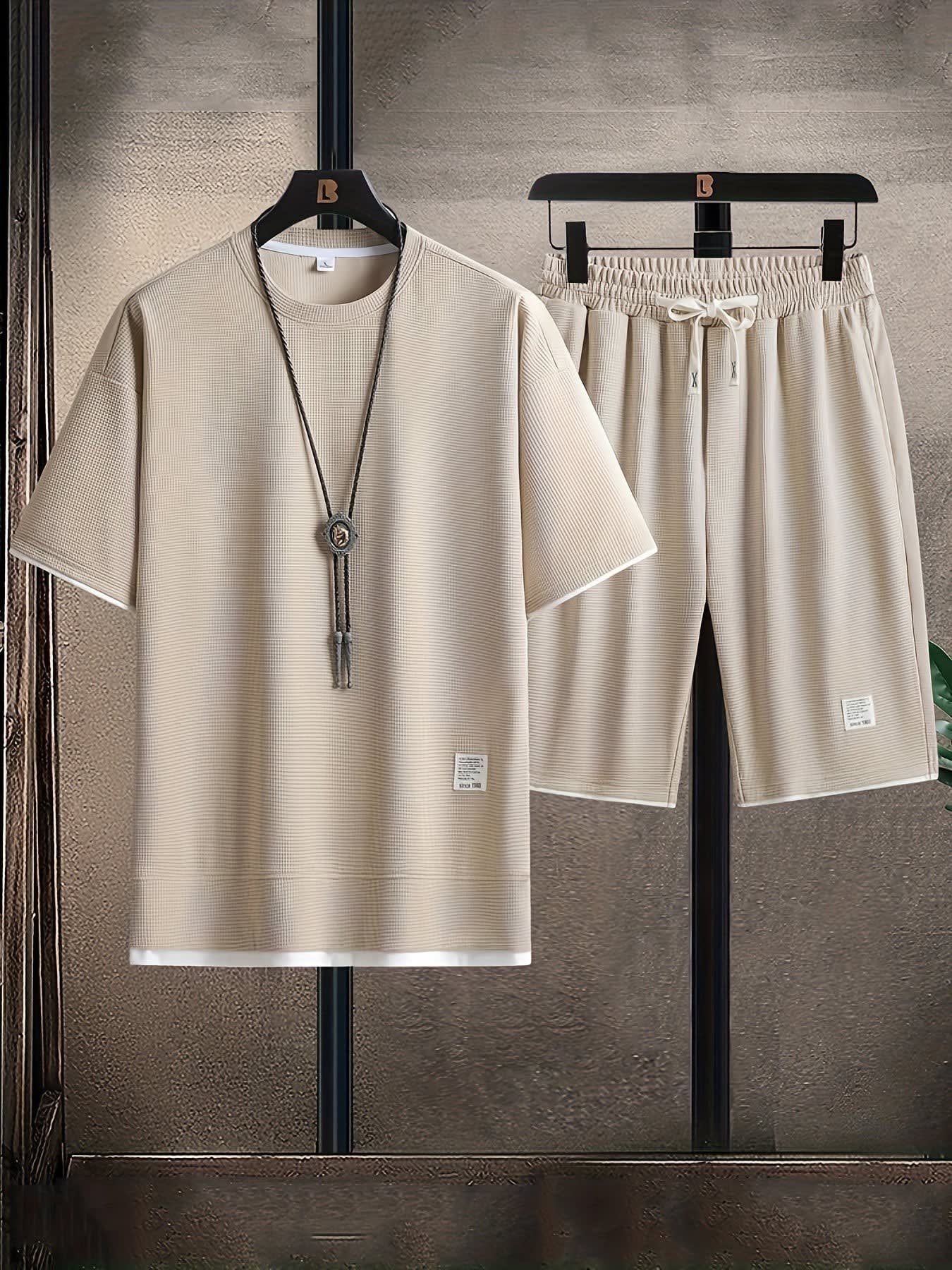 Pollard Waffle Texture Tee and Shorts Set_9