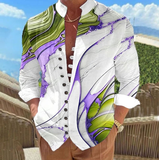 Ormond Abstract Print Long Sleeve Shirt_1