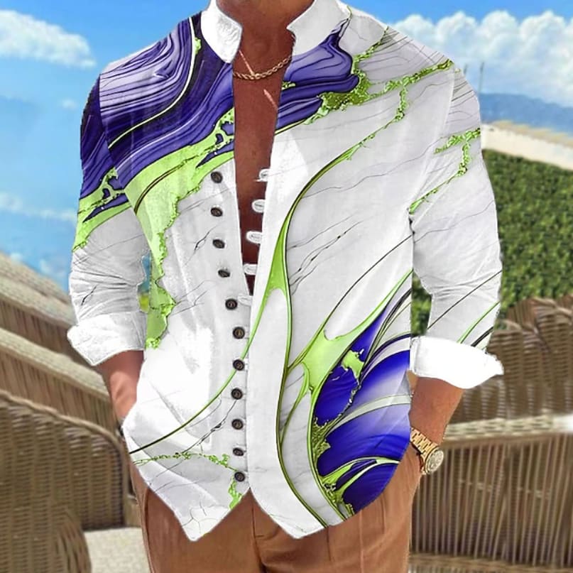Ormond Abstract Print Long Sleeve Shirt