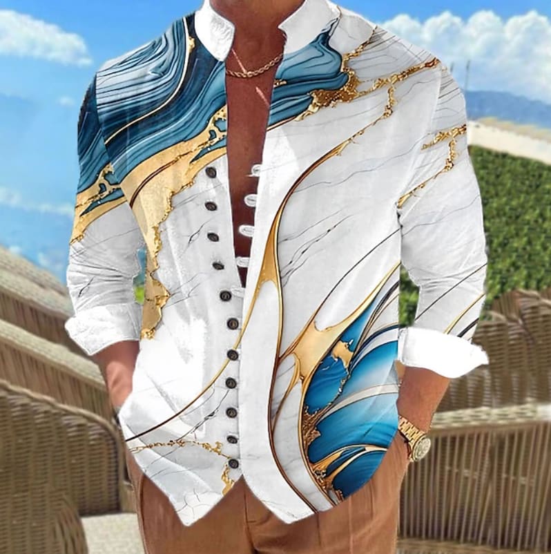 Ormond Abstract Print Long Sleeve Shirt