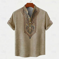 Lamar Embroidered Band Collar Shirt