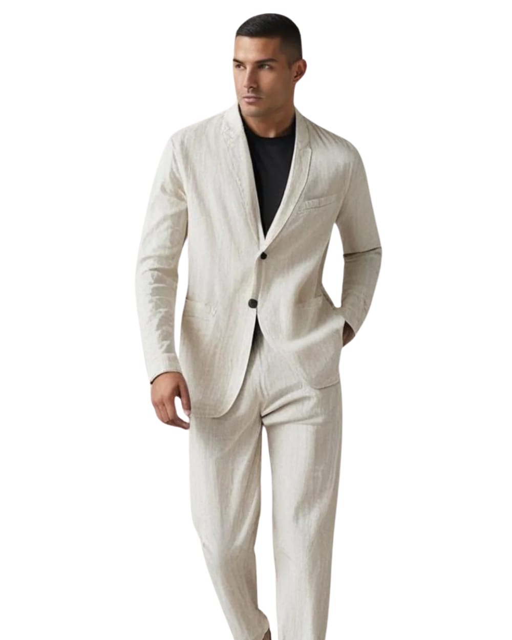 Rogan Textured Weave Jacket and Trouser Set_1