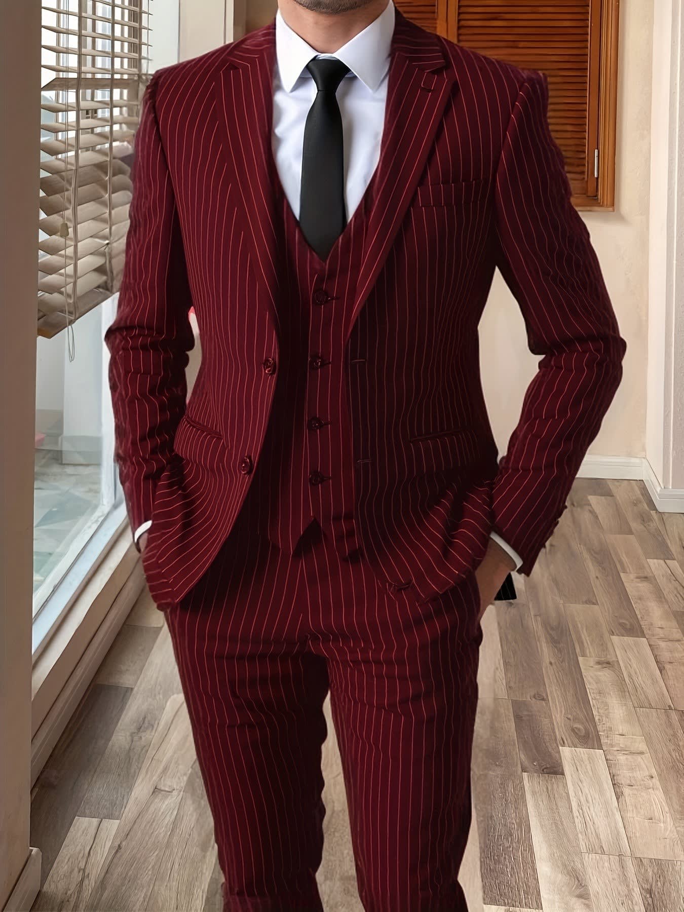 Marvin Pinstripe Three Piece Suit_1