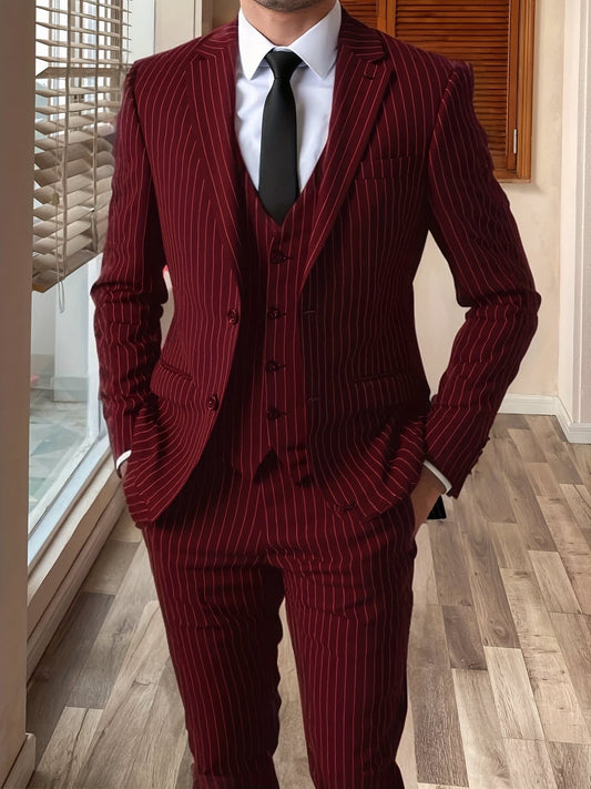 Marvin Pinstripe Three Piece Suit_1