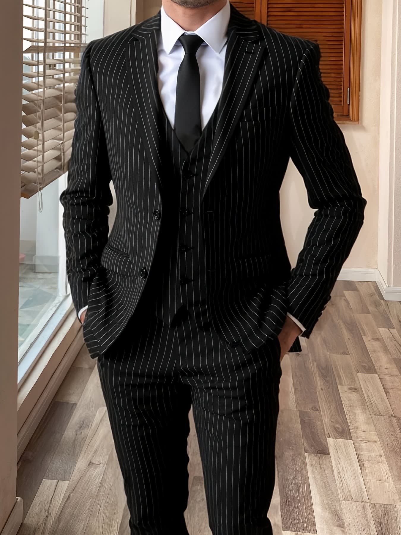 Marvin Pinstripe Three Piece Suit_10