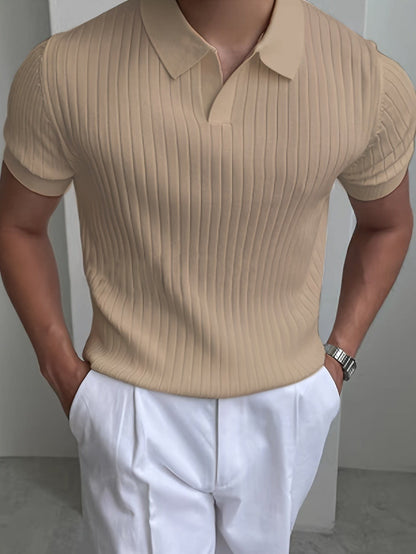 Malone Ribbed Open Collar Polo_5