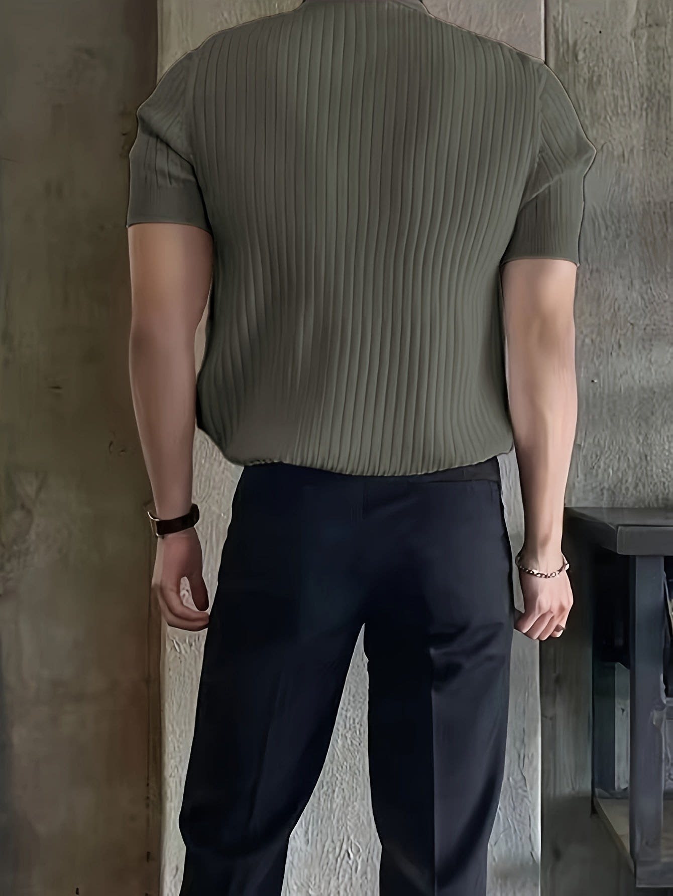 Malone Ribbed Open Collar Polo_8