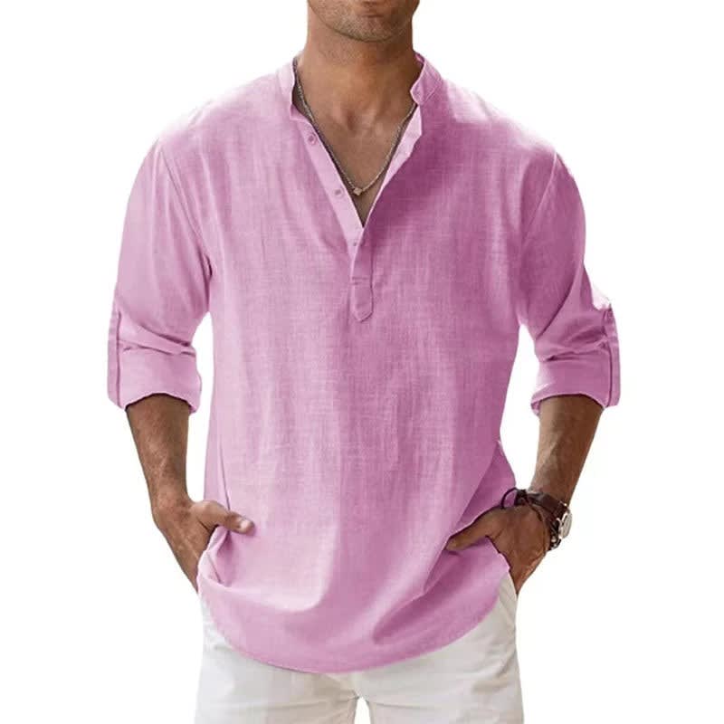 Jericho Relaxed Fit Linen Henley Shirt