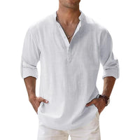 Jericho Relaxed Fit Linen Henley Shirt