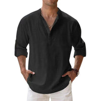 Jericho Relaxed Fit Linen Henley Shirt