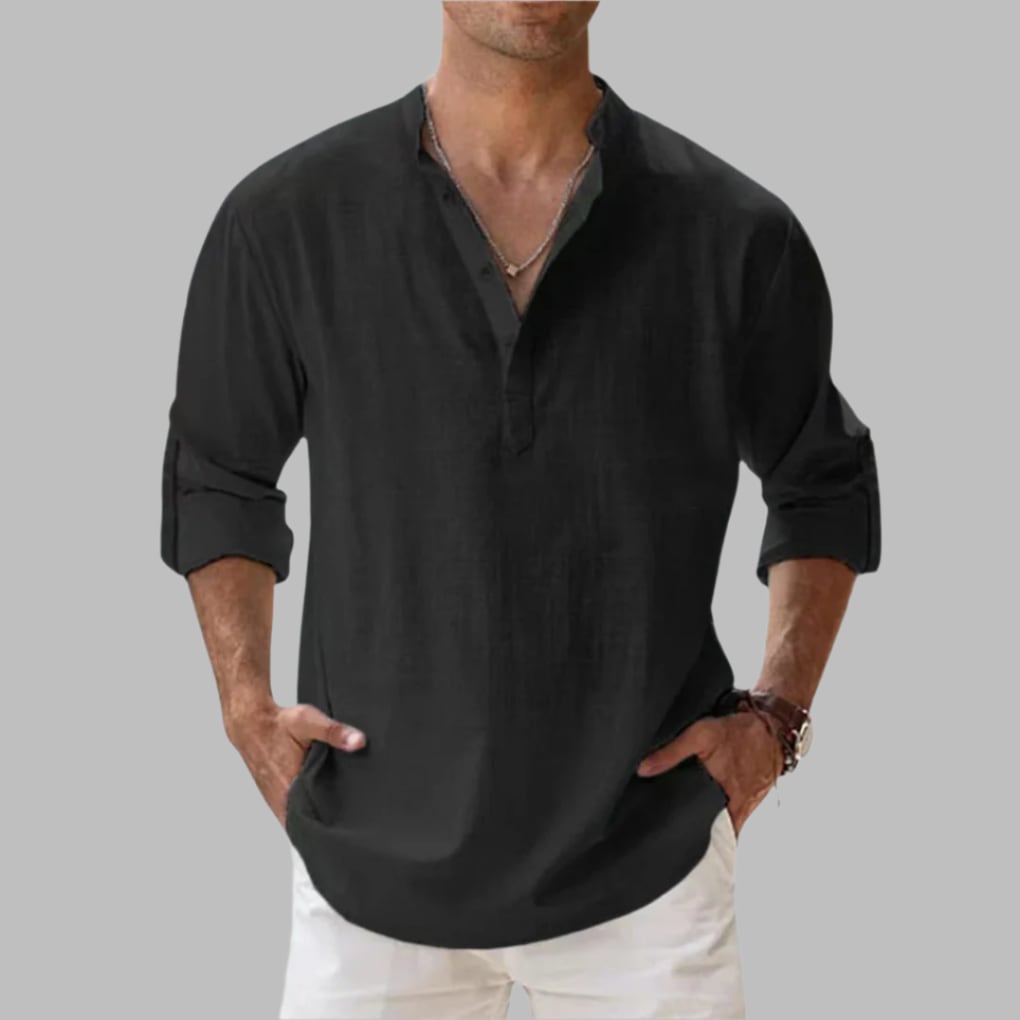 Somerset Cotton Band Collar Shirt