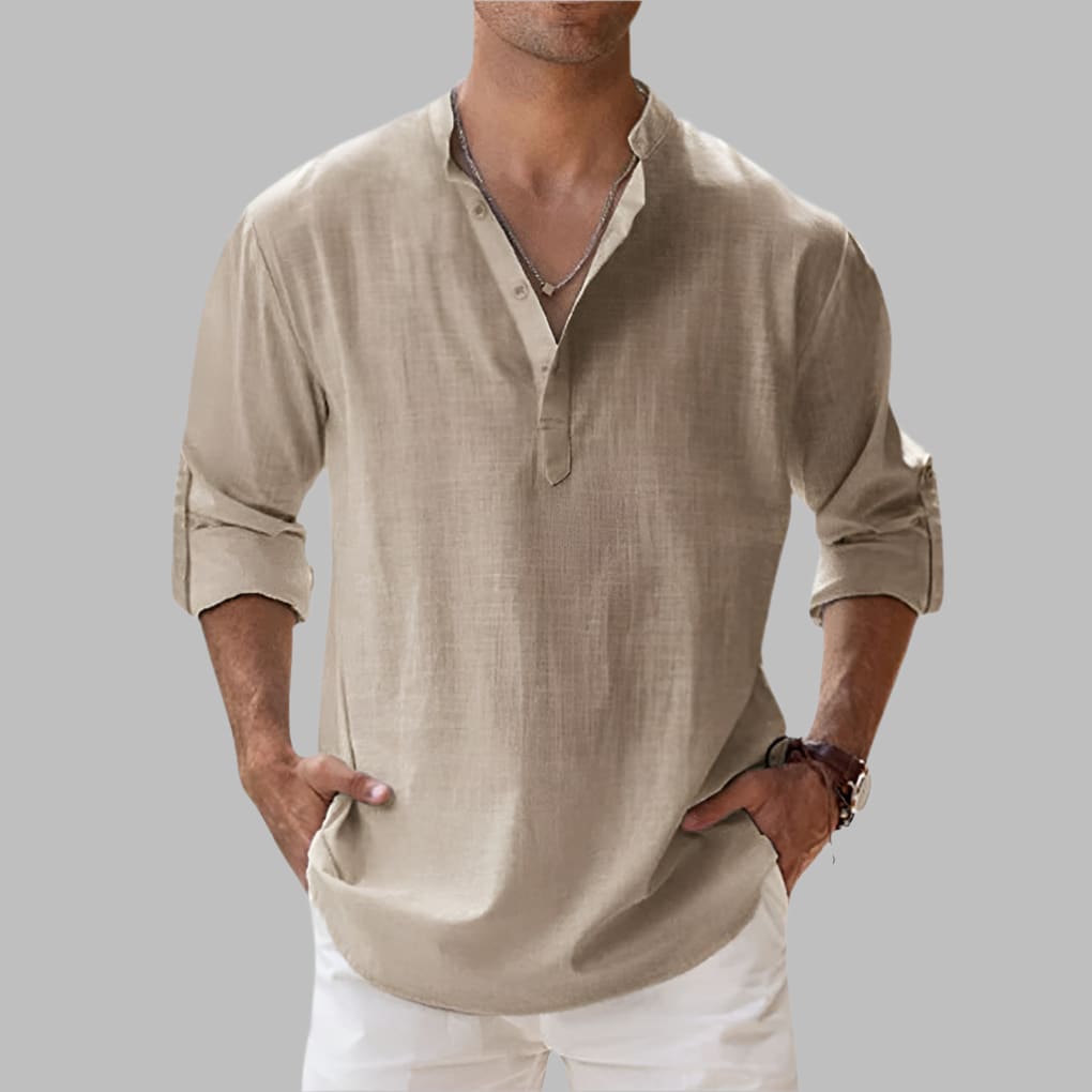 Somerset Cotton Band Collar Shirt_9