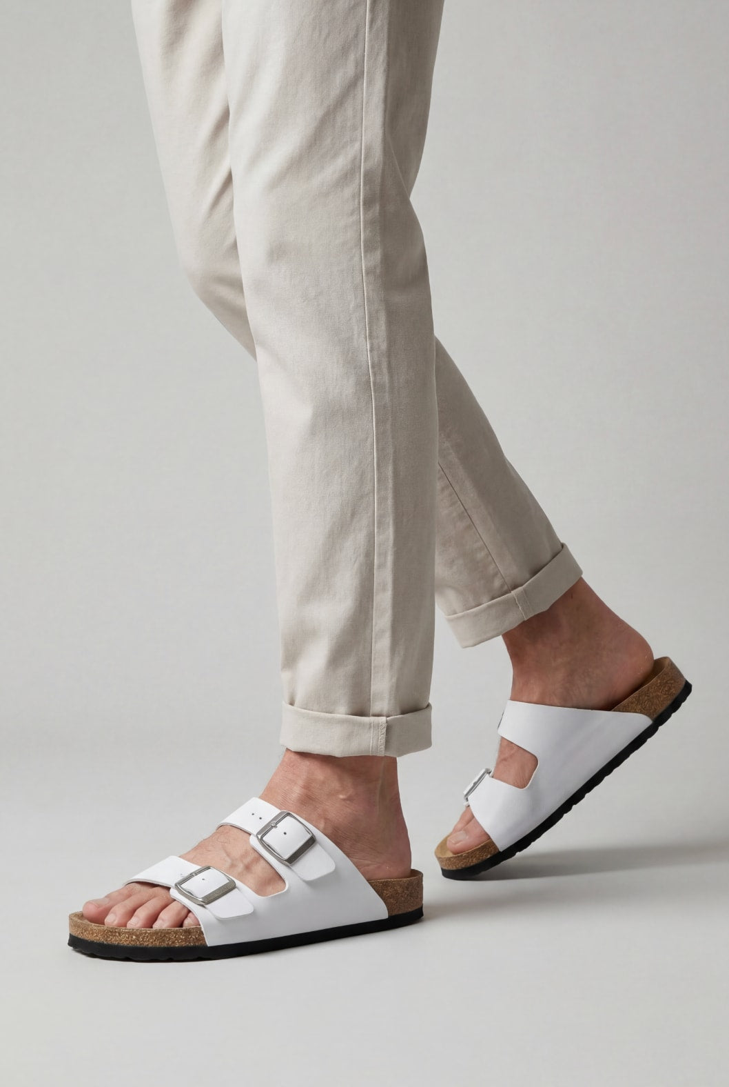 Wes Cork Footbed Double Buckle Sandals