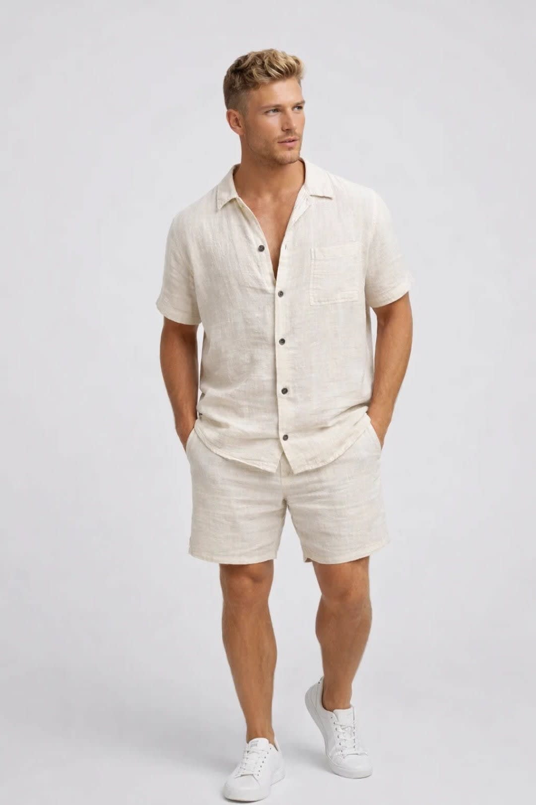 Milburn Linen Shirt and Shorts Set_1