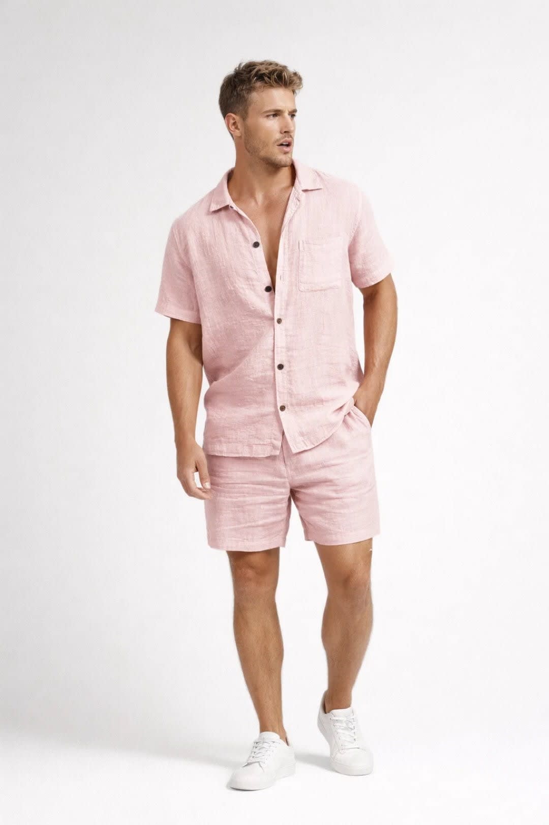 Milburn Linen Shirt and Shorts Set