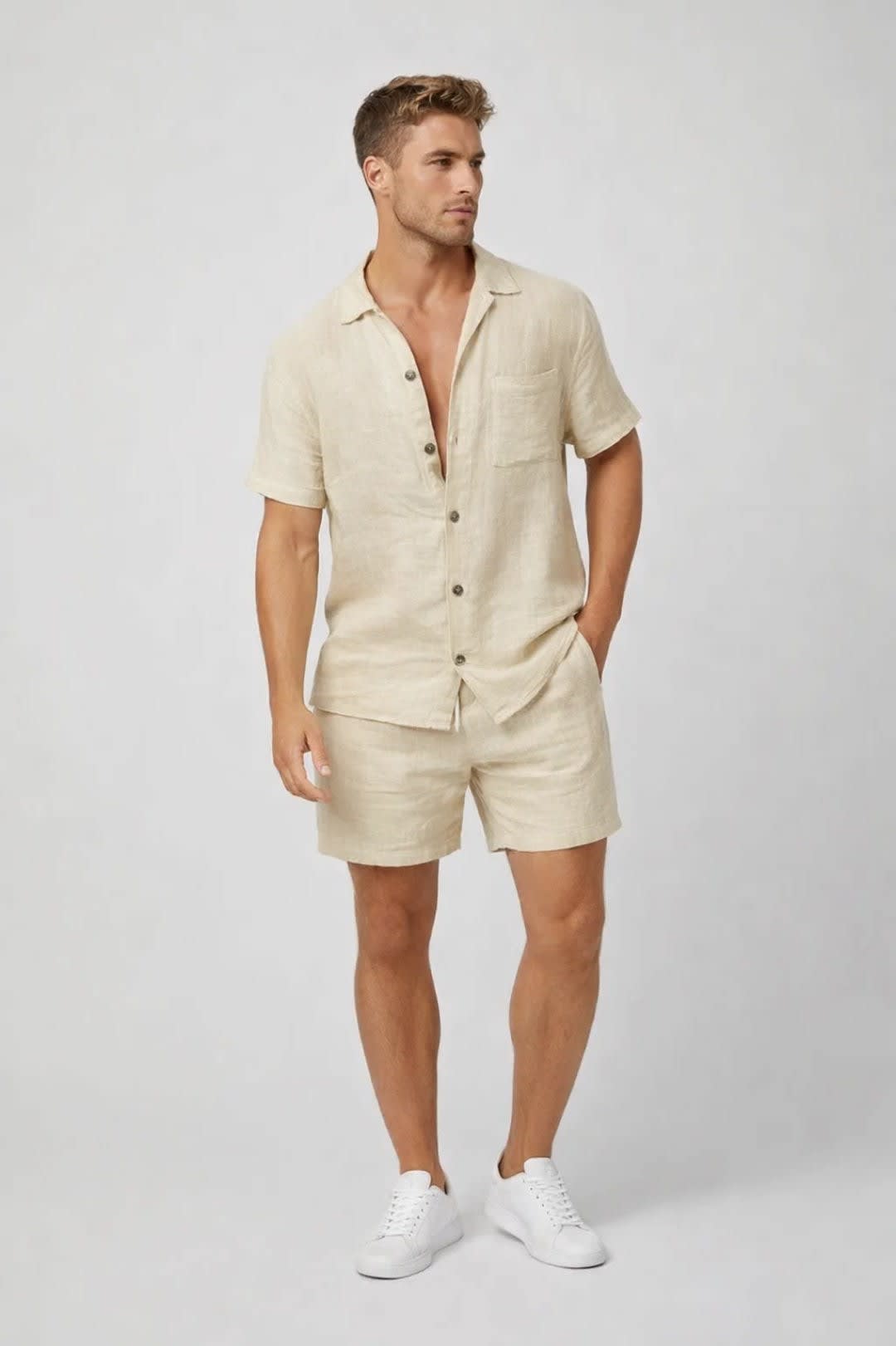 Milburn Linen Shirt and Shorts Set