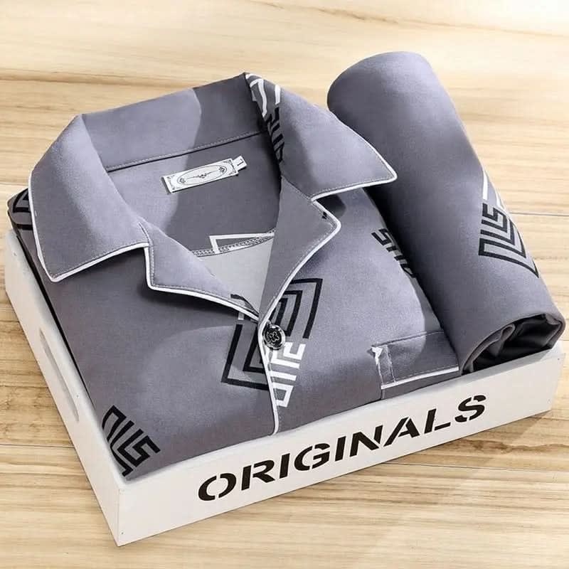 Godwin Piped Button Up Pajama Set