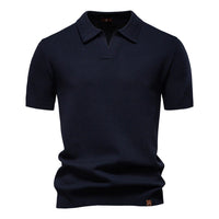 Mason Textured Open Collar Polo