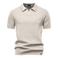 Mason Textured Open Collar Polo