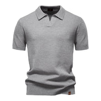 Mason Textured Open Collar Polo