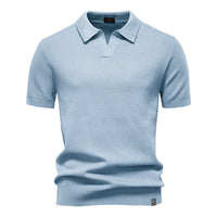 Mason Textured Open Collar Polo