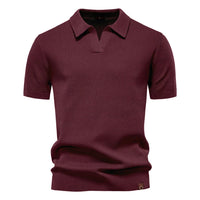 Mason Textured Open Collar Polo
